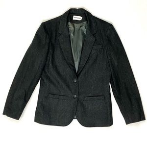 Vintage EMOTIONS Wool Charcoal Grey Blazer Petite (vintage) size 10. MADE IN USA